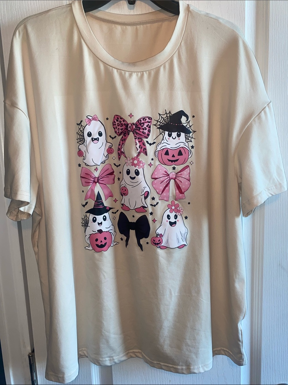 Women’s Beige Pink Ghost Graphic Tee